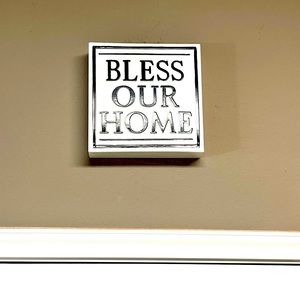 😊 5 FOR 15 😊 Metal Wall Decor Sign Bless Our Home - Sonoma